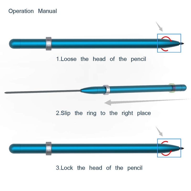 WSD Mechanical Pencil,Drawing Pencils,Sketch Pencils,Magnetic Control Pencil,Pencil Refills Diameter2.0mm, 2B Blue - Image 2